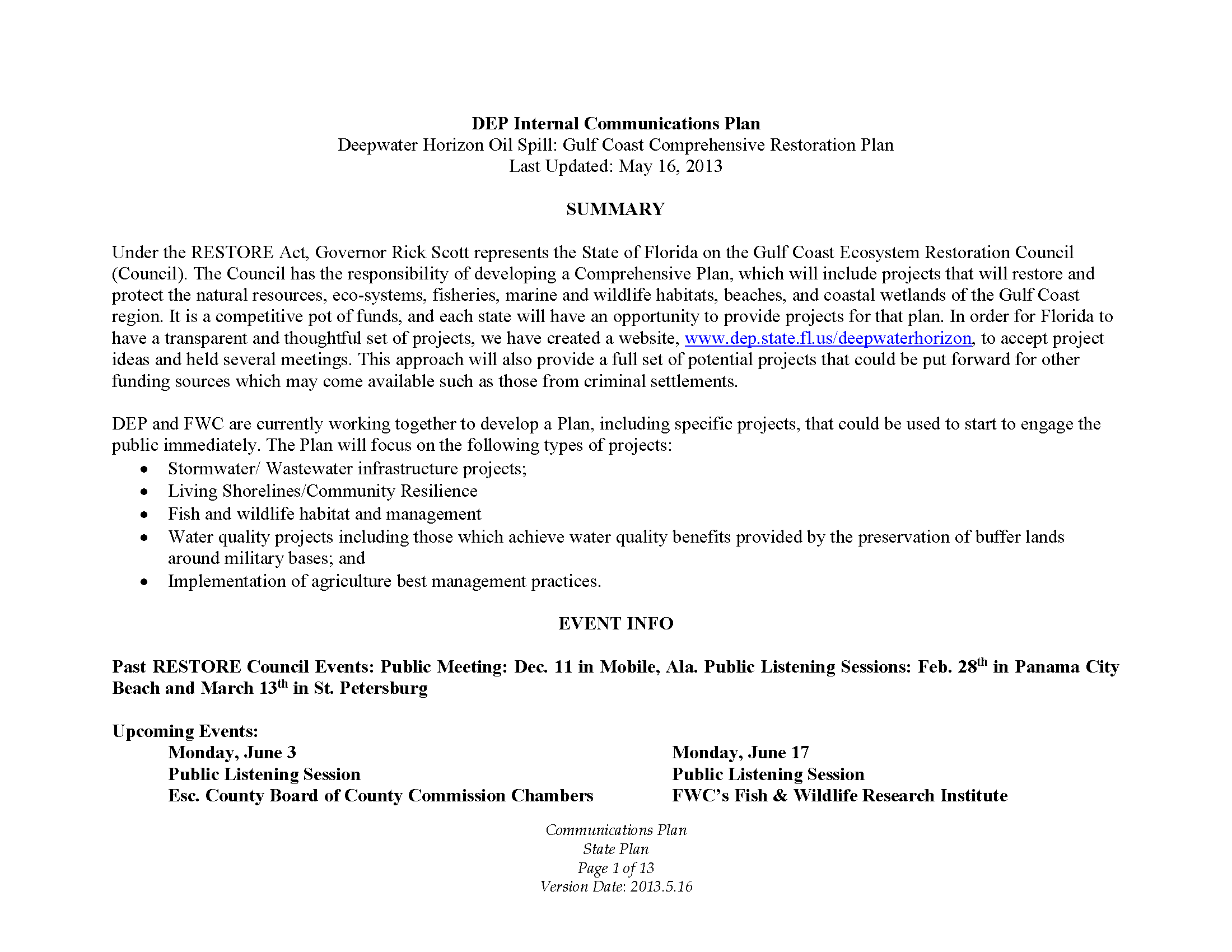 Communications Plan